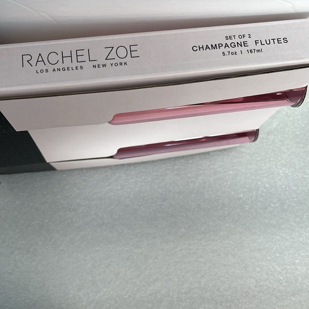 🆕🥂 Rachel Zoe Pink Tinted Champagne Glasses 5.7 Oz each Set of 2 - Picture 6 of 7